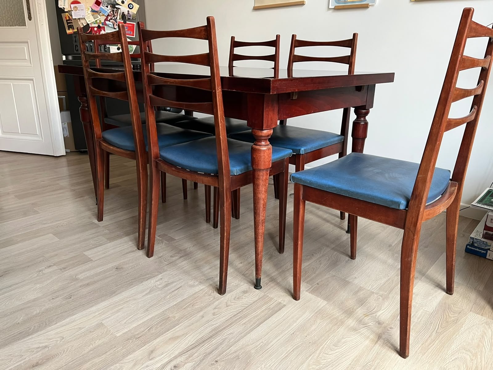 Ensemble de salle à manger, Enlèvement ou Envoi, Utilisé, Vintage, 4 à 6 chaises