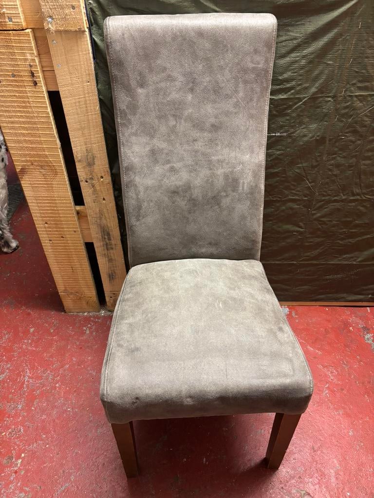 4 stoelen grijze bekleding, Huis en Inrichting, Ophalen, Gebruikt, Vier, Stof