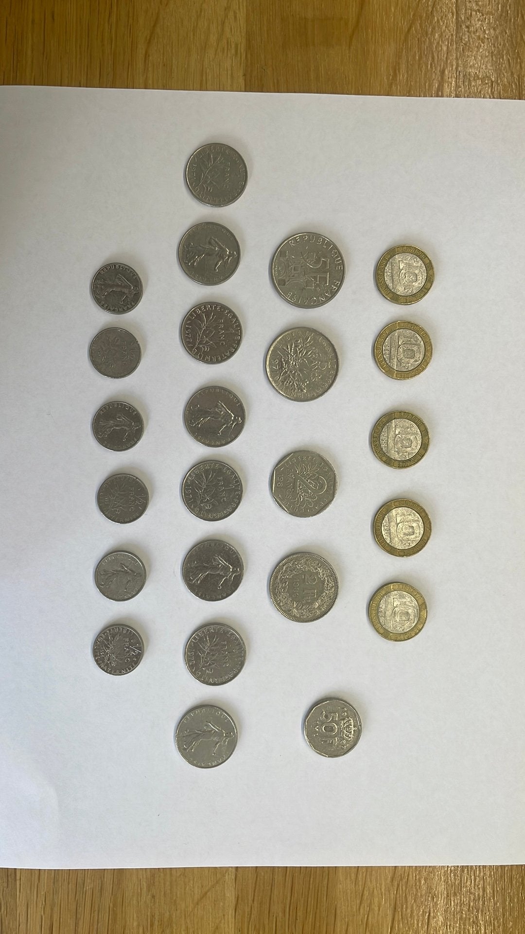 Lot pièces monaie Fransaise 59fr, 10fr 5fr 2fr 1fr 1/2fr, Enlèvement, Monnaie
