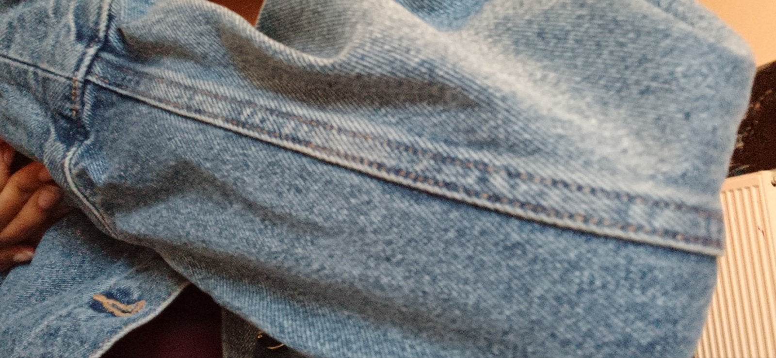 Veste en jean oversize délavée bleue, Enlèvement ou Envoi, Comme neuf, Taille 36 (S), Bleu