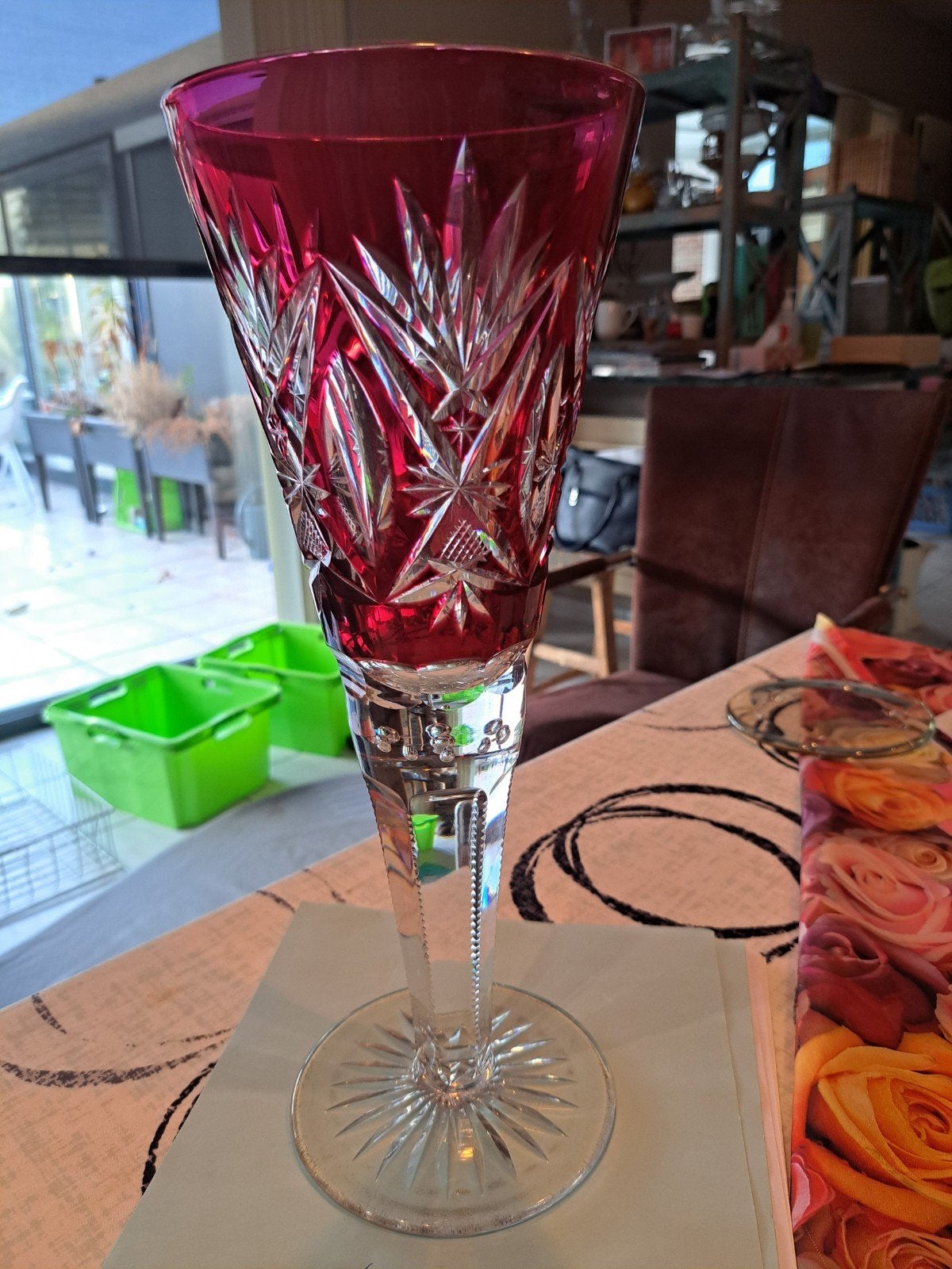 Val Saint Lambert rood Bruiloftskelk, Antiek en Kunst, Ophalen