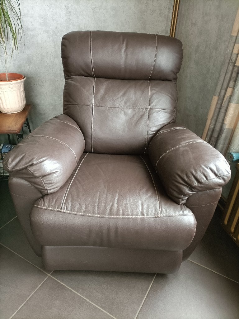 bruine relaxzetel, Huis en Inrichting, Ophalen, Gebruikt, Eenpersoons