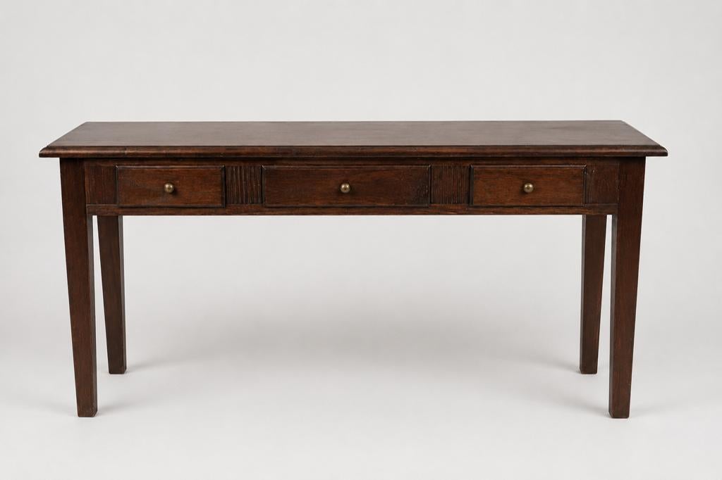 Massief houten sidetable/wandtafel met 3 laden., Huis en Inrichting, Ophalen, Gebruikt, Landelijk, 150 tot 200 cm