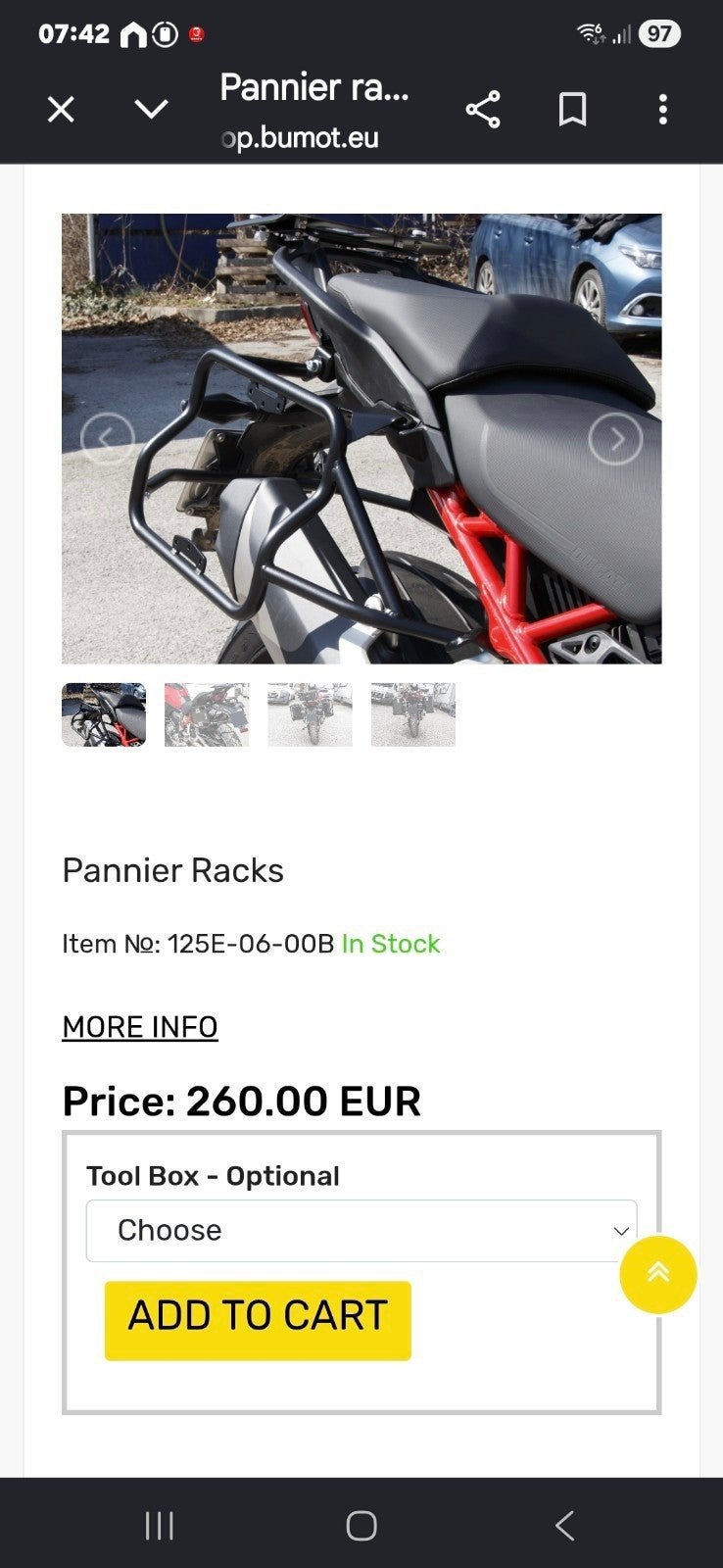 Ducati multistrada v4s kofferrek bumot met toolbox kompleet, Ophalen