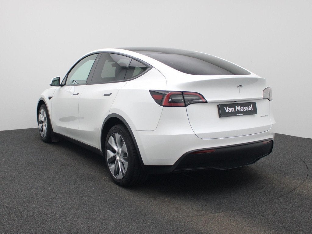 Tesla Model Y Long Range AWD 75 kWh, Auto's, Automaat, Stof, Gebruikt, Wit