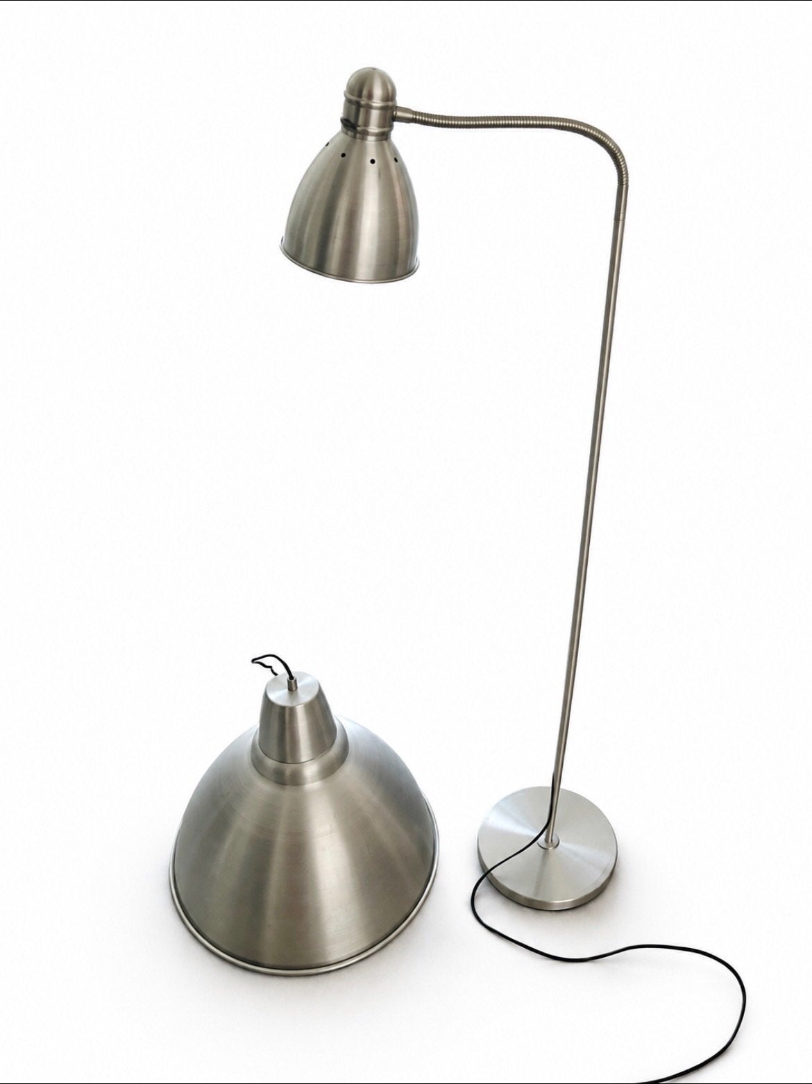 Set hang + vloerlamp industriële look, Huis en Inrichting, Ophalen, Gebruikt, E27 (groot), Metaal