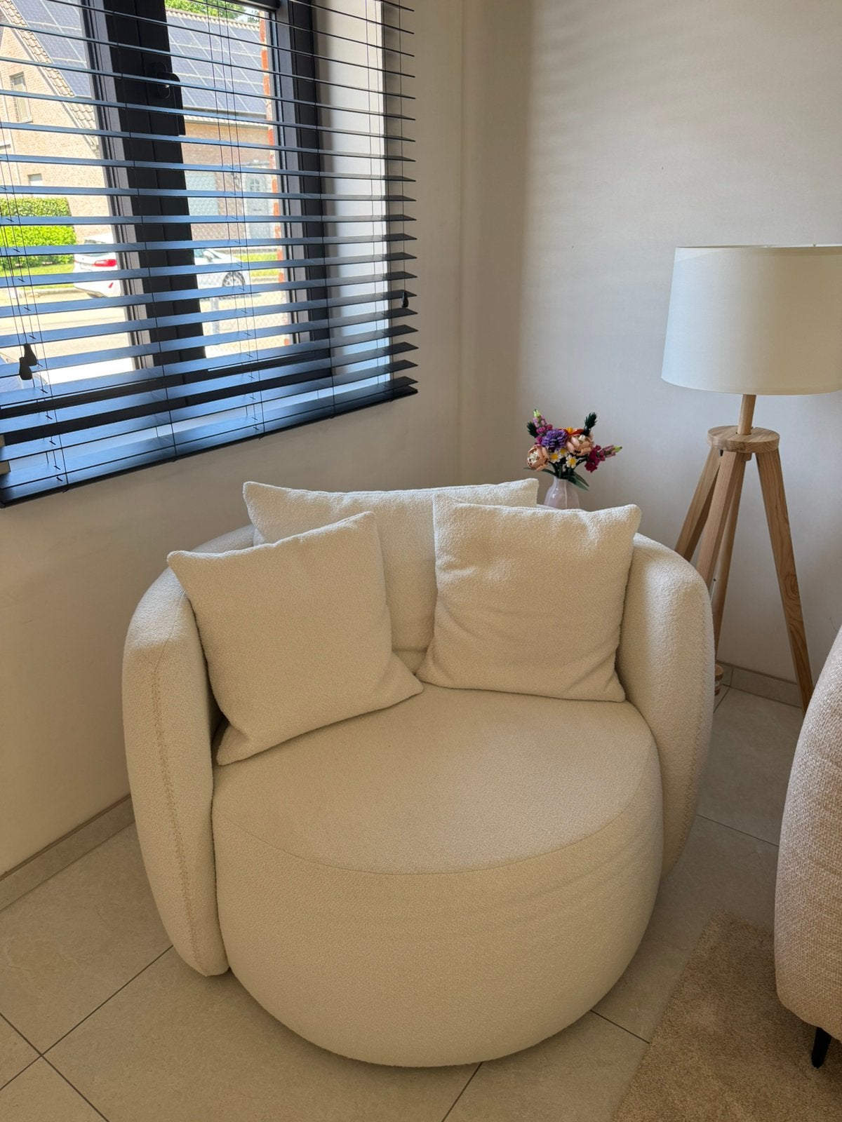 Fauteuil boucle wit, Ophalen, Zo goed als nieuw