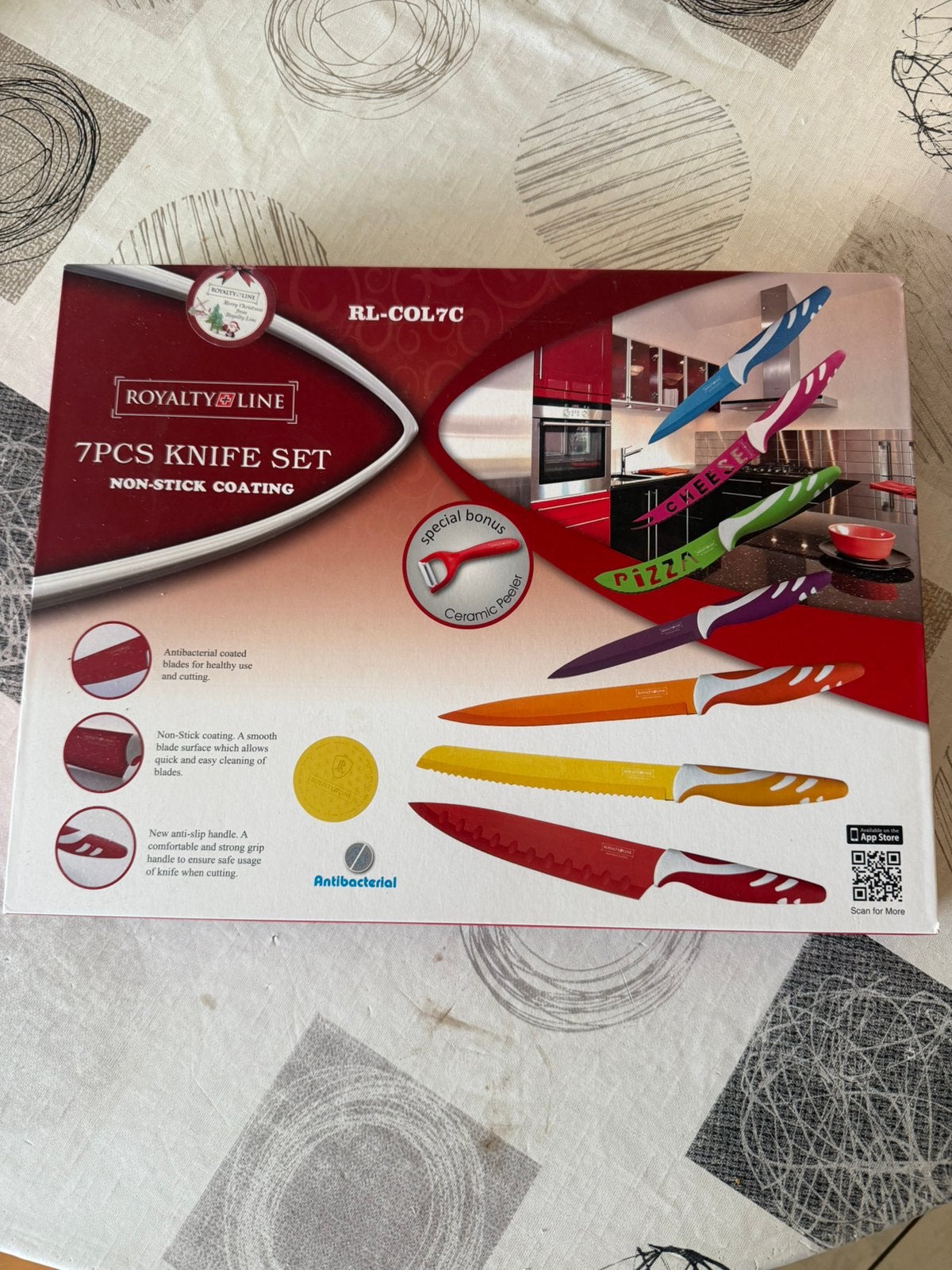 Royal line 7pcs knife set non-stick coating, Enlèvement, Neuf, Royalty Line, Set de couteaux