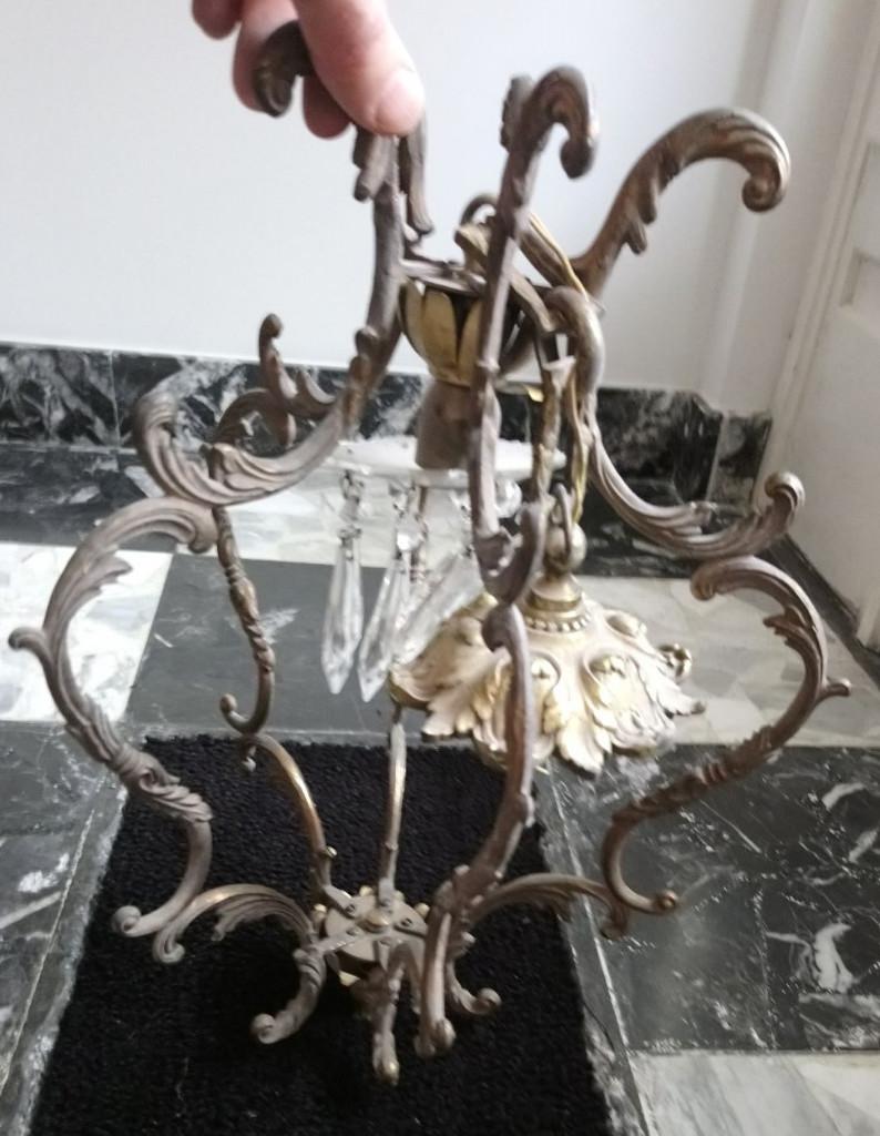 Lampadaire en laiton, Huis en Inrichting, Ophalen, Gebruikt, Annees 60, Glas