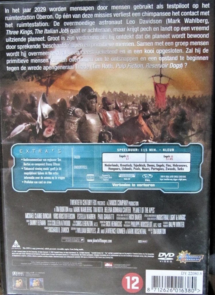 DUBBELE DVD ACTIE - PLANET OF THE APES, Cd's en Dvd's, Engels, Alle leeftijden, Nederlands, Actiethriller