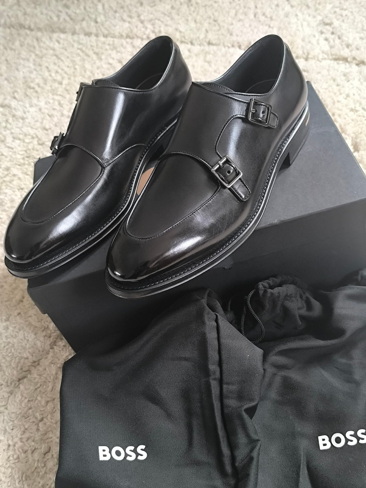 Hugo Boss T43.5 Schoenen, Kleding | Heren, Zwart, Nieuw, Ophalen of Verzenden, Gespschoenen