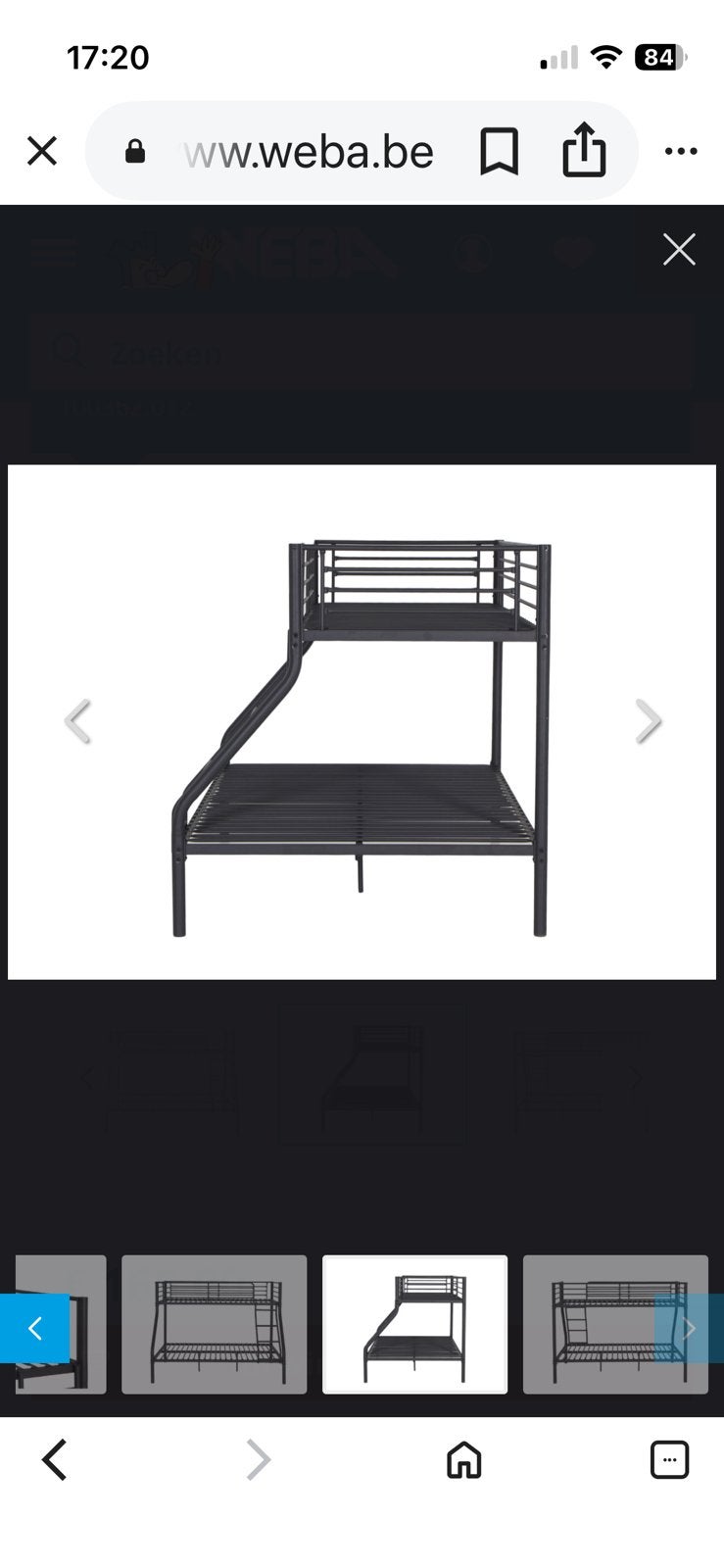 Stapelbed 3 personen., Ophalen, Gebruikt, Tweepersoons, 140 cm