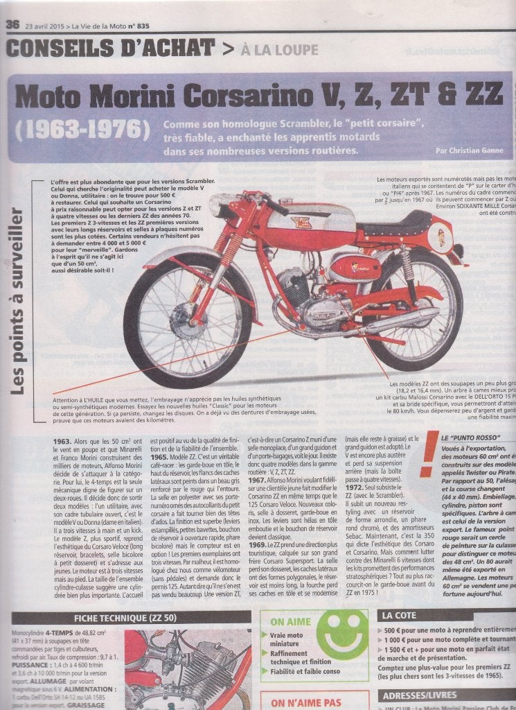 Cyclomoteur Moto Morini Corsarino collection, Verzenden, Gelezen