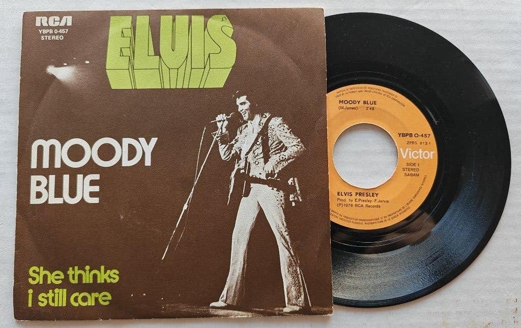 ELVIS PRESLEY - Moody blue (45t), Enlèvement ou Envoi, Comme neuf, 7 inch, Pop