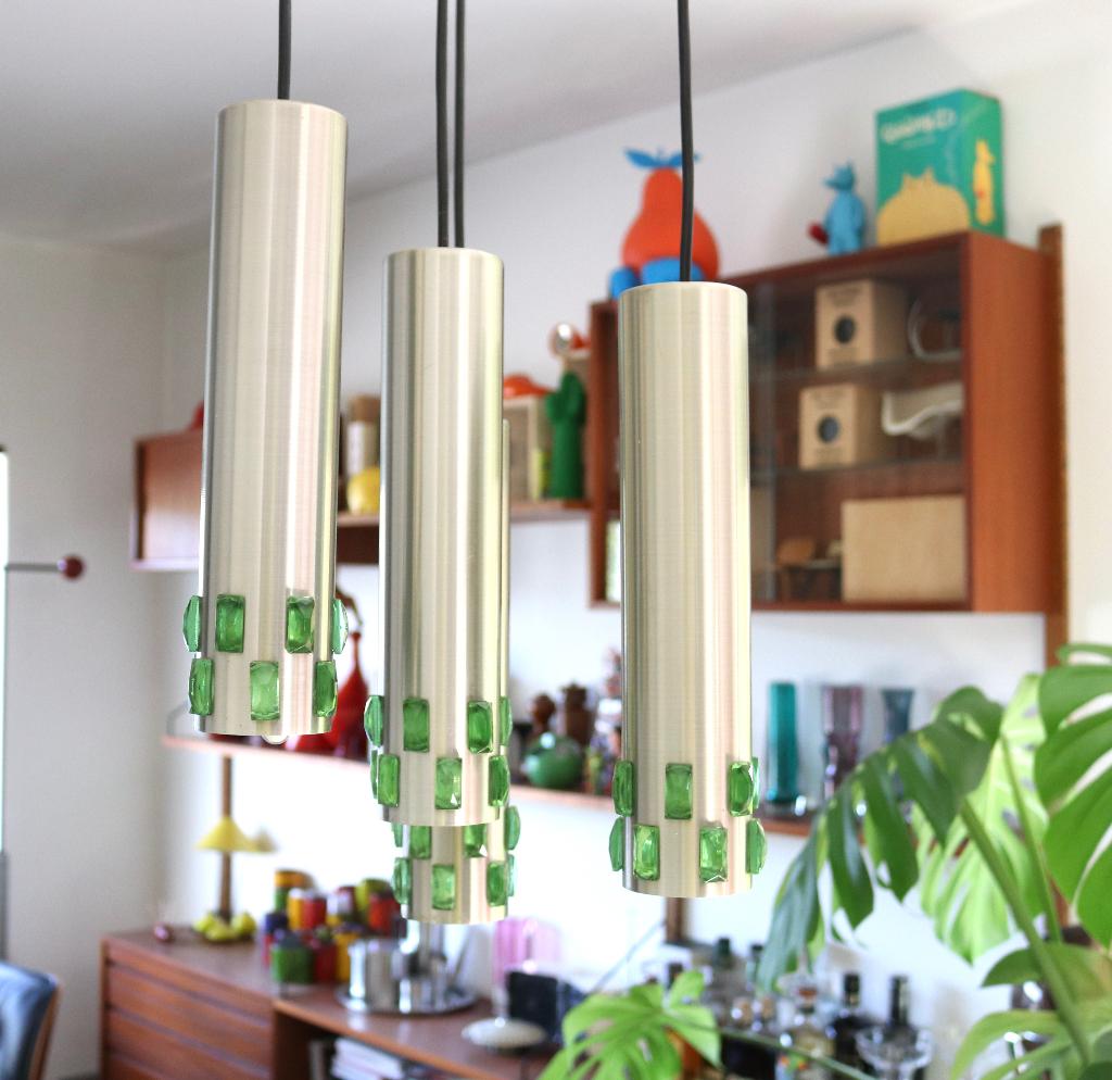 Vintage Hanglamp Lakro Cascade Pendant Lamp, Enlèvement ou Envoi, Comme neuf, Métal