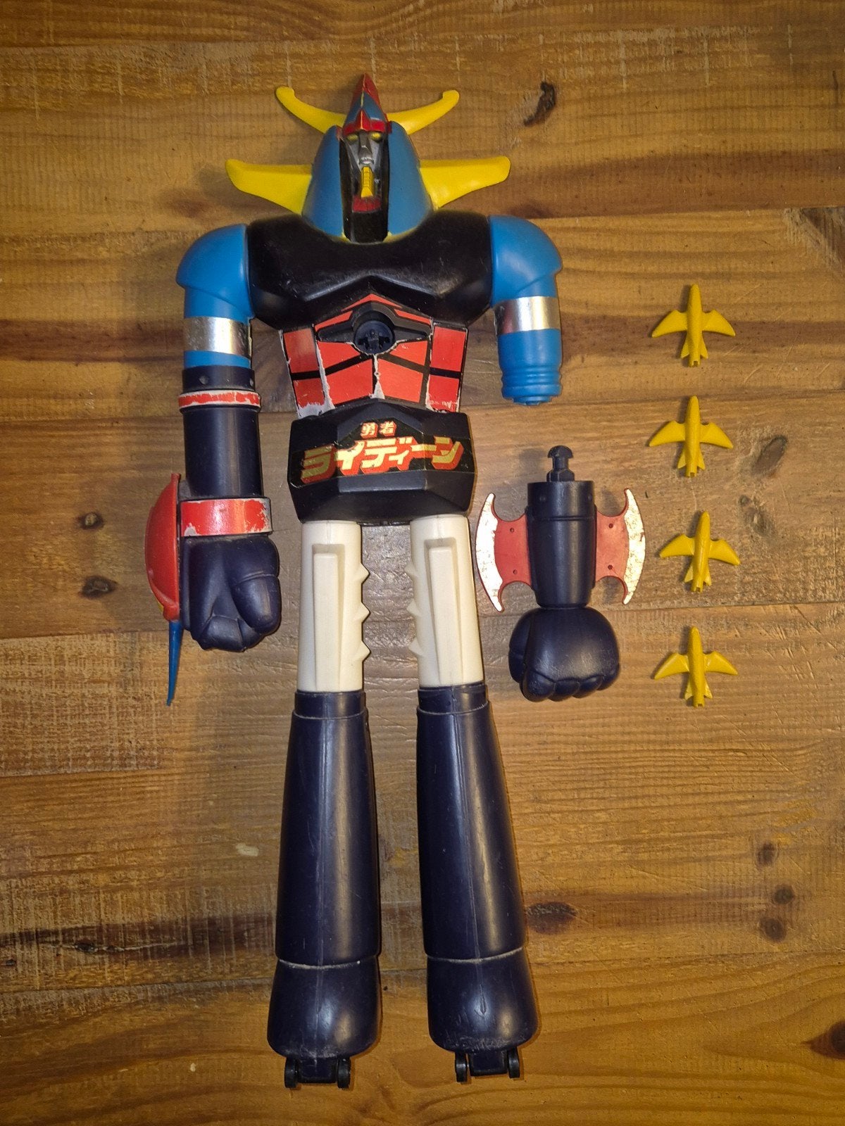 1978 Popy Mattel Shogun Warrior Raydeen Jumbo 60cm, Collections, Enlèvement ou Envoi, Utilisé
