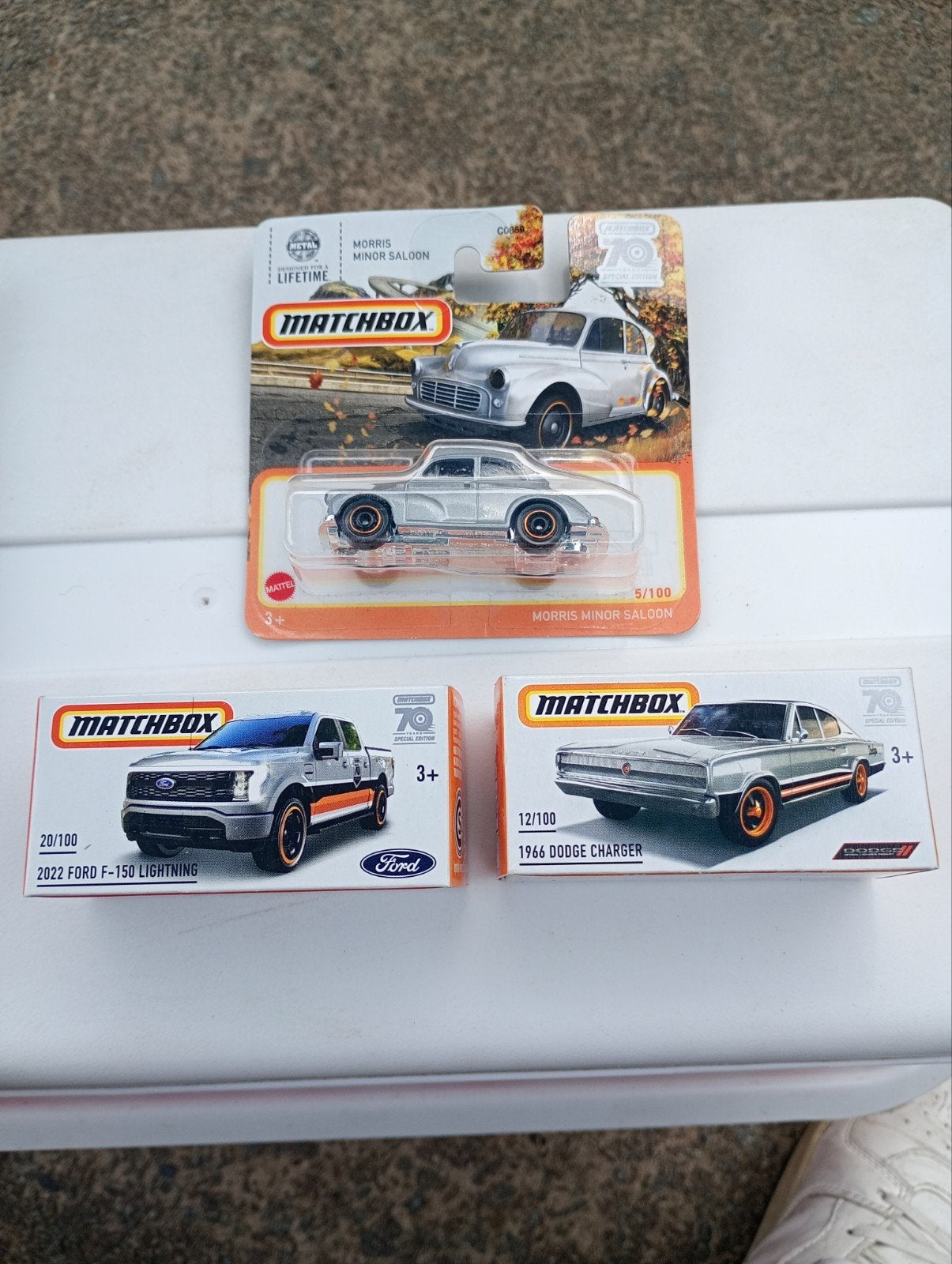 3 fc Matchbox 70 jaar, Hobby en Vrije tijd, Modelauto's | Overige schalen, Ophalen of Verzenden