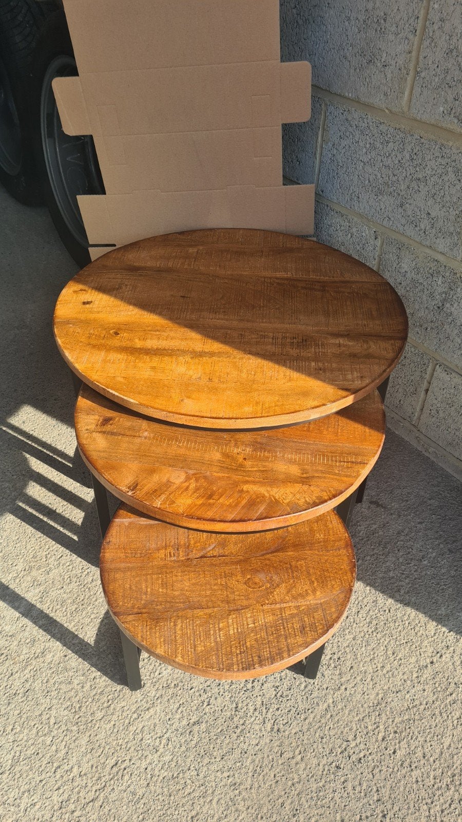 tables Gigogne 3 pièces, Enlèvement, Comme neuf, Rond, Autres essences de bois