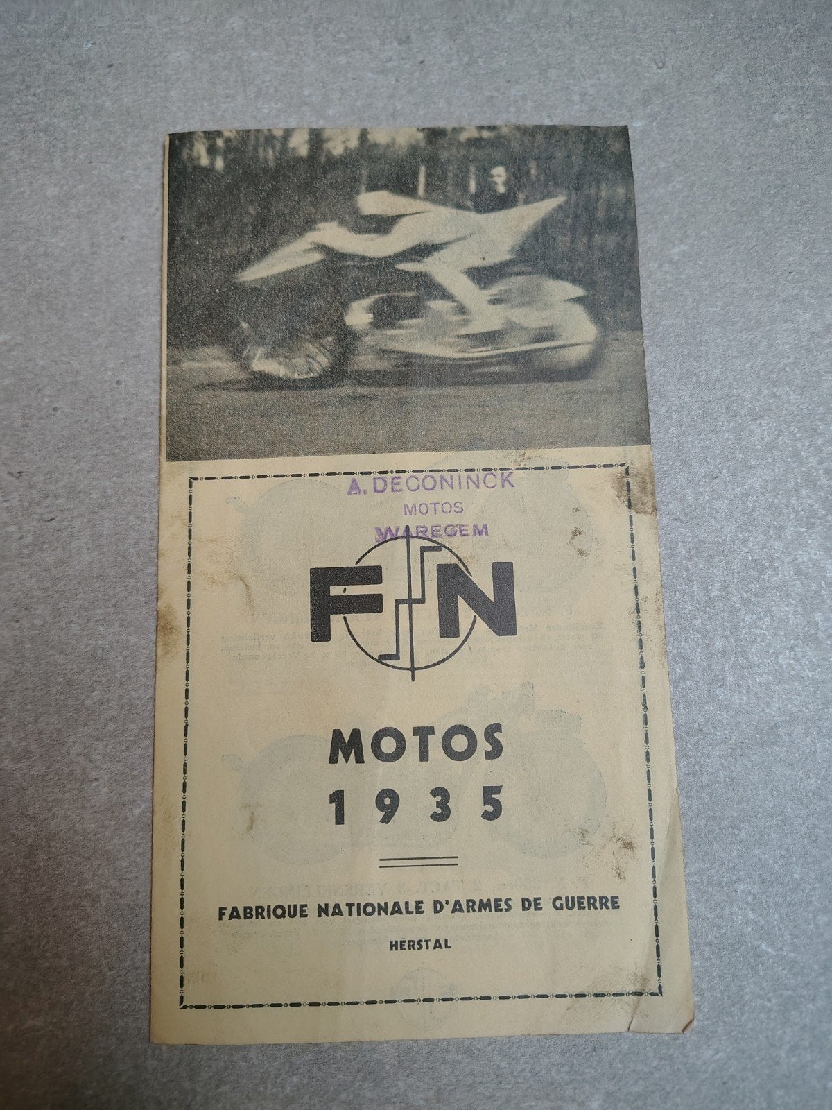 Brochure FN moto's 1935, Motoren, Handleidingen en Instructieboekjes, Ophalen of Verzenden