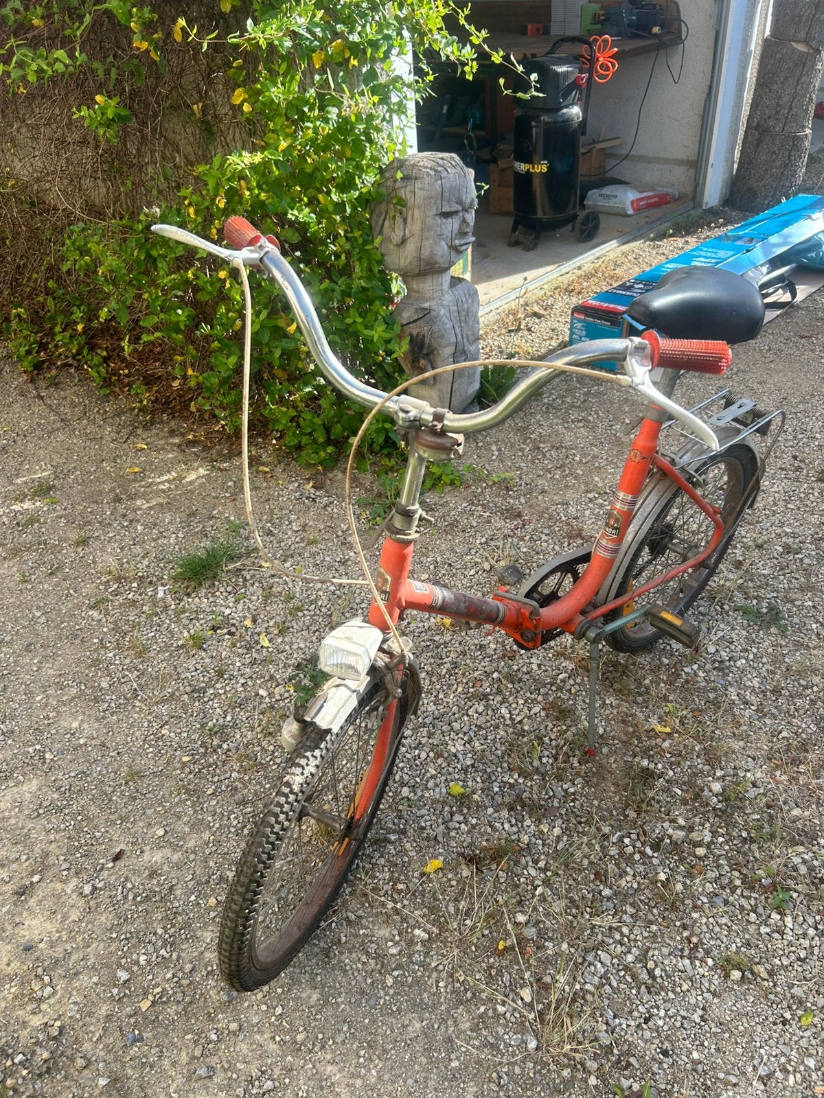Oude plooifiets, Ophalen, Gebruikt, Velgrem