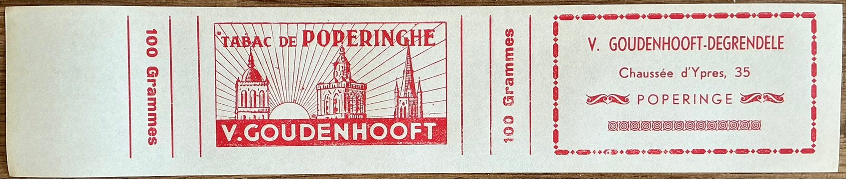 Oud TABAC DE POPERINGHE/V.GOUDENHOOFT/tabakswikkel, Ophalen of Verzenden, Zo goed als nieuw, Verpakking