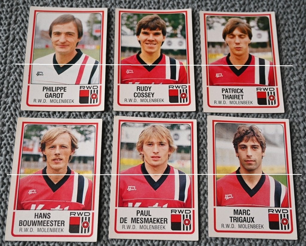 Panini Football 86 / RWD Molenbeek / 9 stickers, Verzenden, Gebruikt, Poster, Plaatje of Sticker