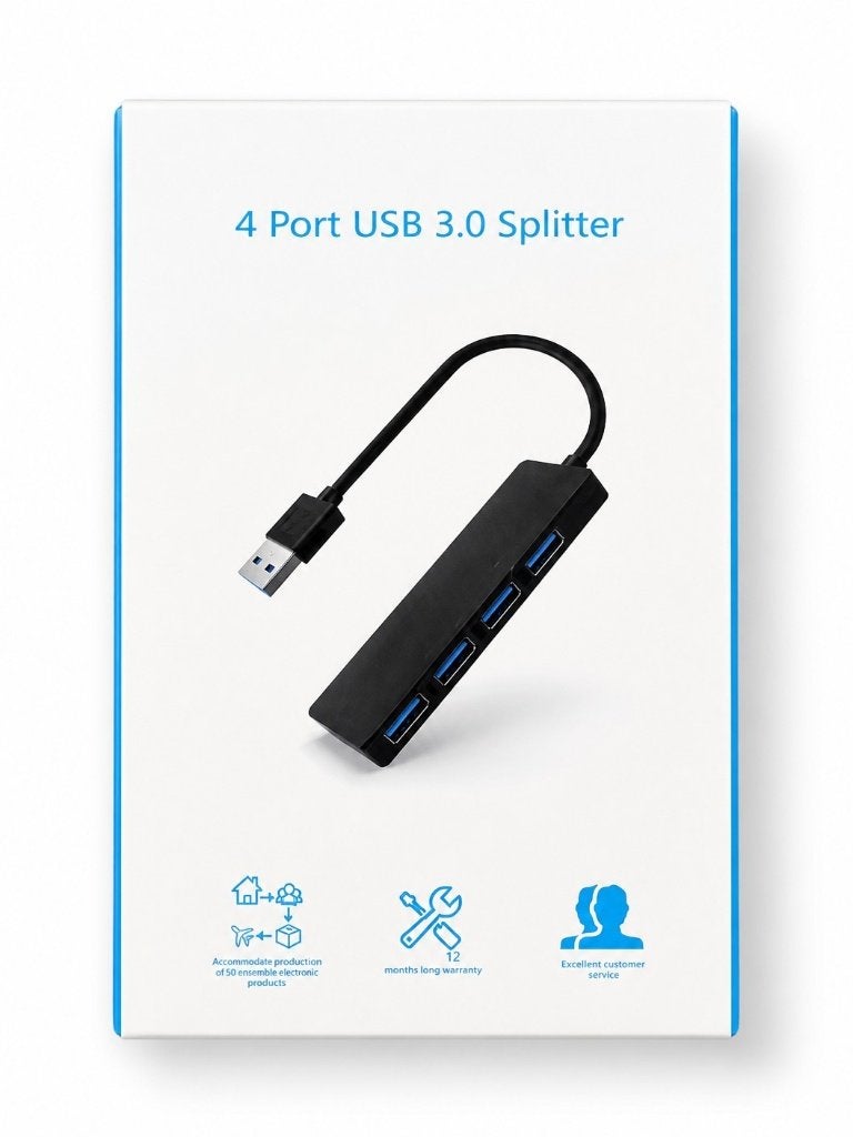 USB 3.0 hub 4-poort - partij 40 ST beschikbaar, Informatique & Logiciels, Stations d'accueil, Enlèvement, Neuf, Hub USB