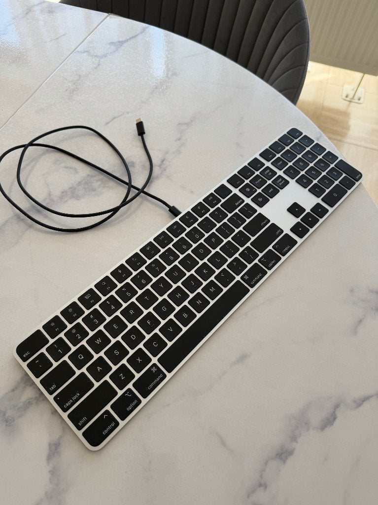 Apple Magic Keyboard met Touch ID QWERTY — zilver/zwart, Computers en Software, Ophalen, Ergonomisch, Zo goed als nieuw, Draadloos