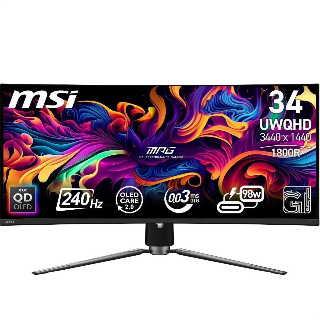 Msi Mpg 341cqpx Qd-oled, Computers en Software, Monitoren, MSI, Hoofdtelefoonaansluiting, Nieuw, Minder dan 1 ms