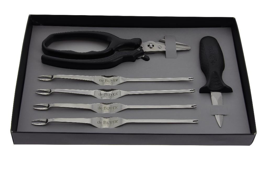Nieuw | Schelp- & Schaaldieren set 6-delig | De Buyer, Maison & Meubles, Cuisine | Couverts, Neuf, Ensemble de couverts, Inox ou Chrome