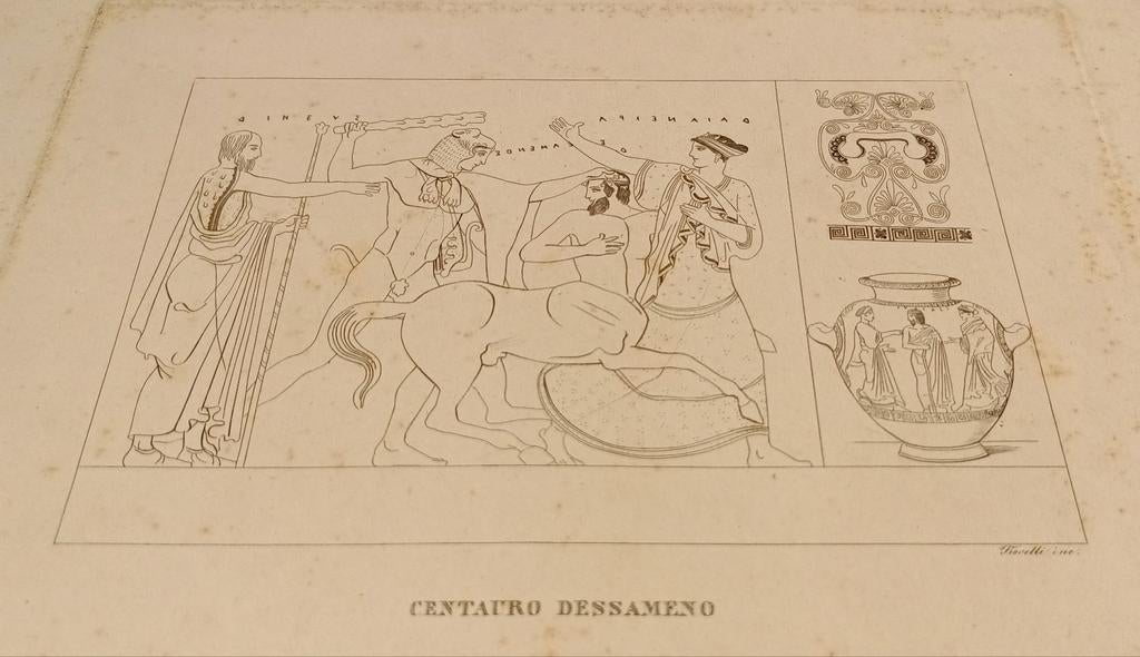 Gravure Centauro Dessameno van Luigi Fiorelli ca. 1840, Enlèvement ou Envoi
