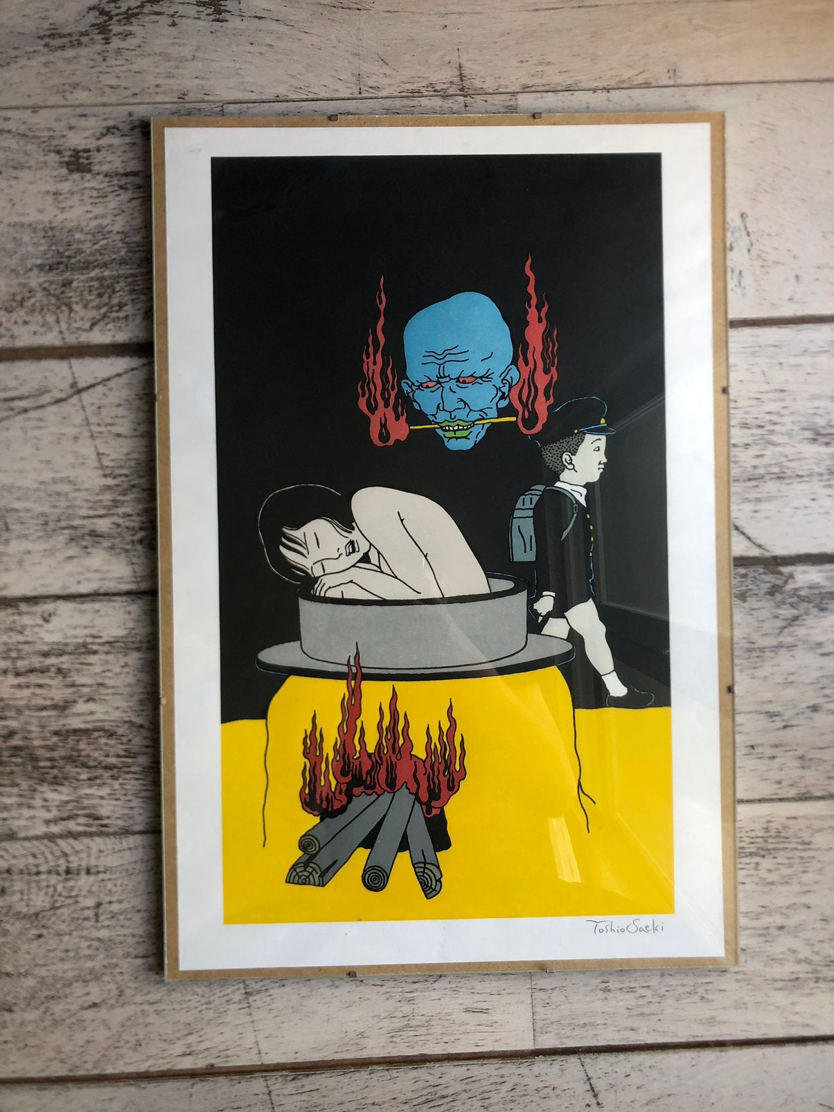 Toshio Saeki prent (gesigneerd), Antiek en Kunst, Kunst | Litho's en Zeefdrukken, Zeefdruk, Gesigneerd, Overige onderwerpen, Ophalen