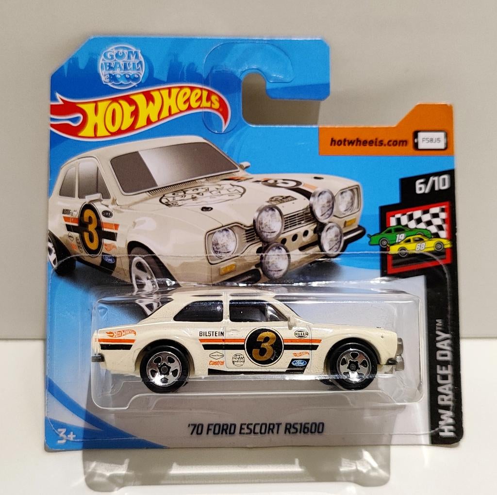 Hot Wheels '70 Ford Escort RS1600 Gum Ball Wit (2019), Ophalen of Verzenden
