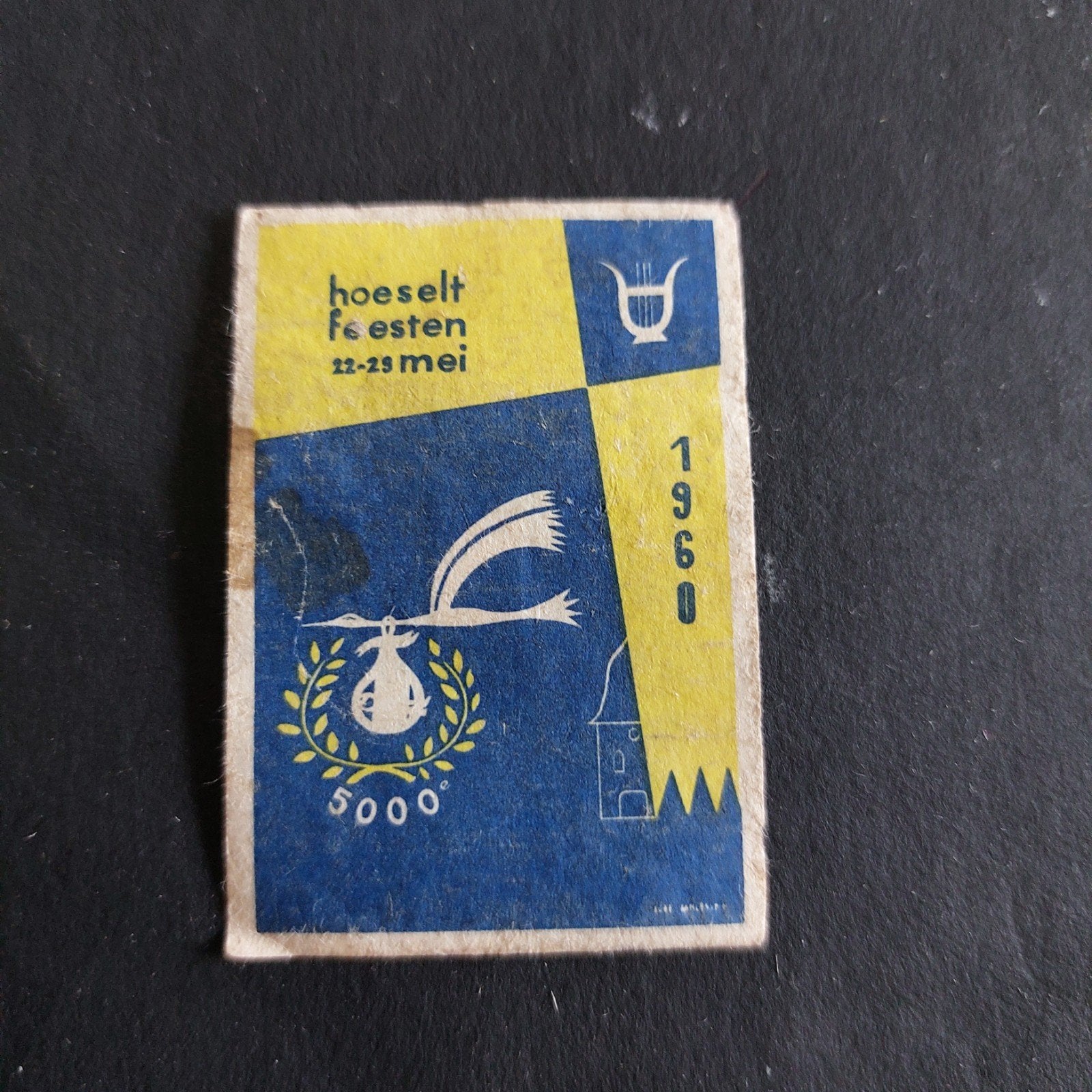 Oud lucifetiket 1960 : Hoeselt feesten, Ophalen of Verzenden
