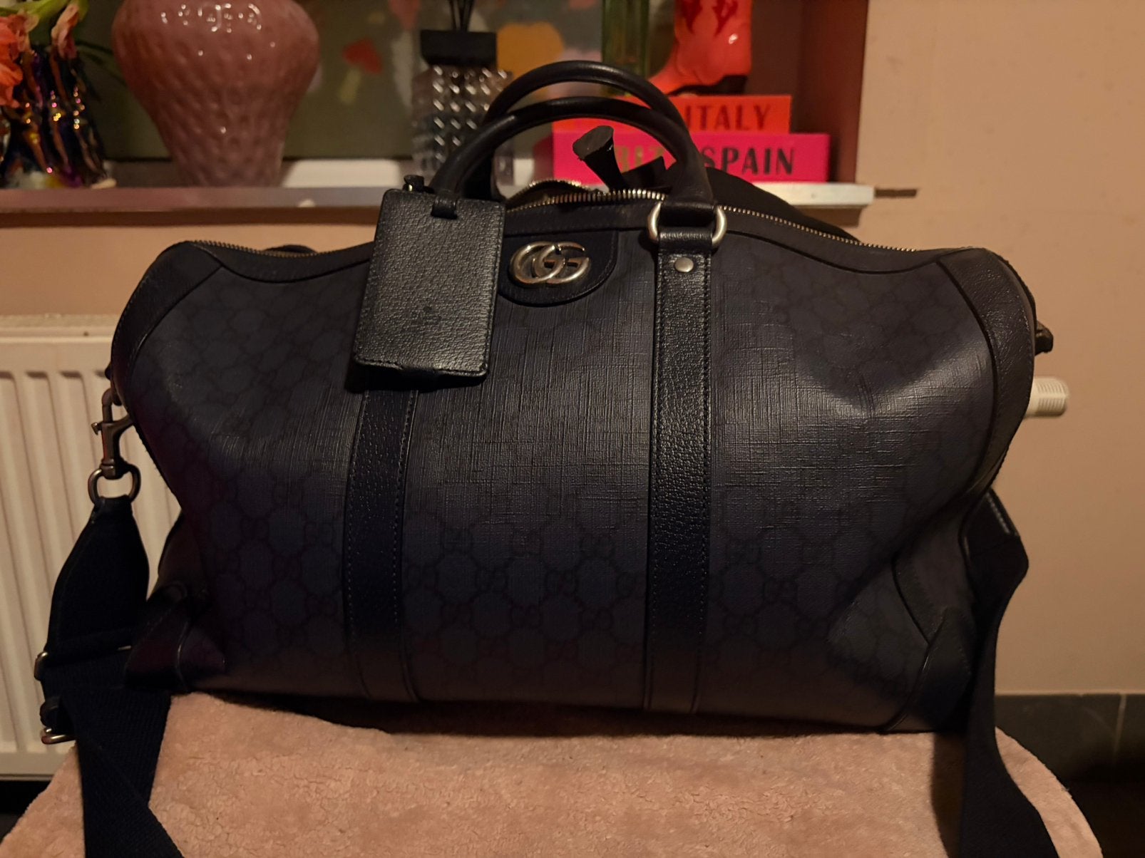 Gucci duffle bag, 40 tot 60 cm, 20 tot 30 cm, Blauw, Minder dan 35 cm