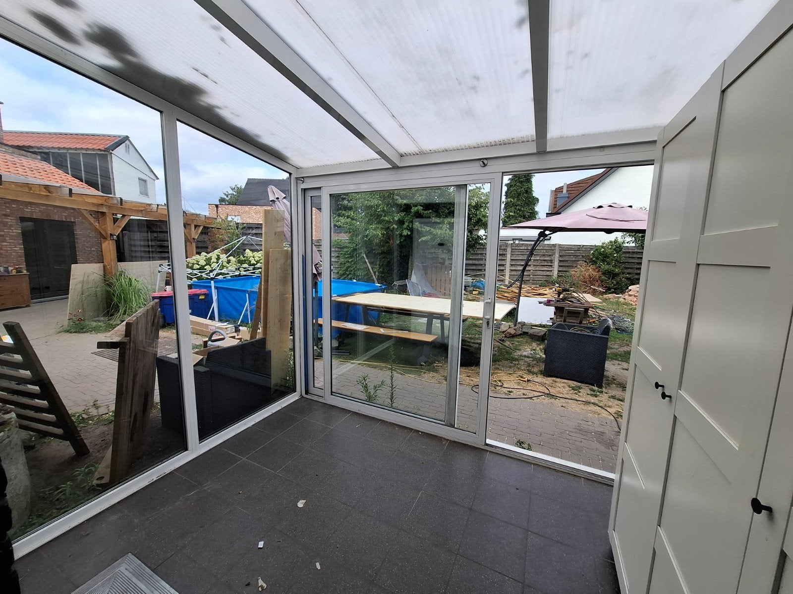 Veranda aluminium - dubbele beglazing, Ophalen, Gebruikt, 225 cm of meer, Aluminium