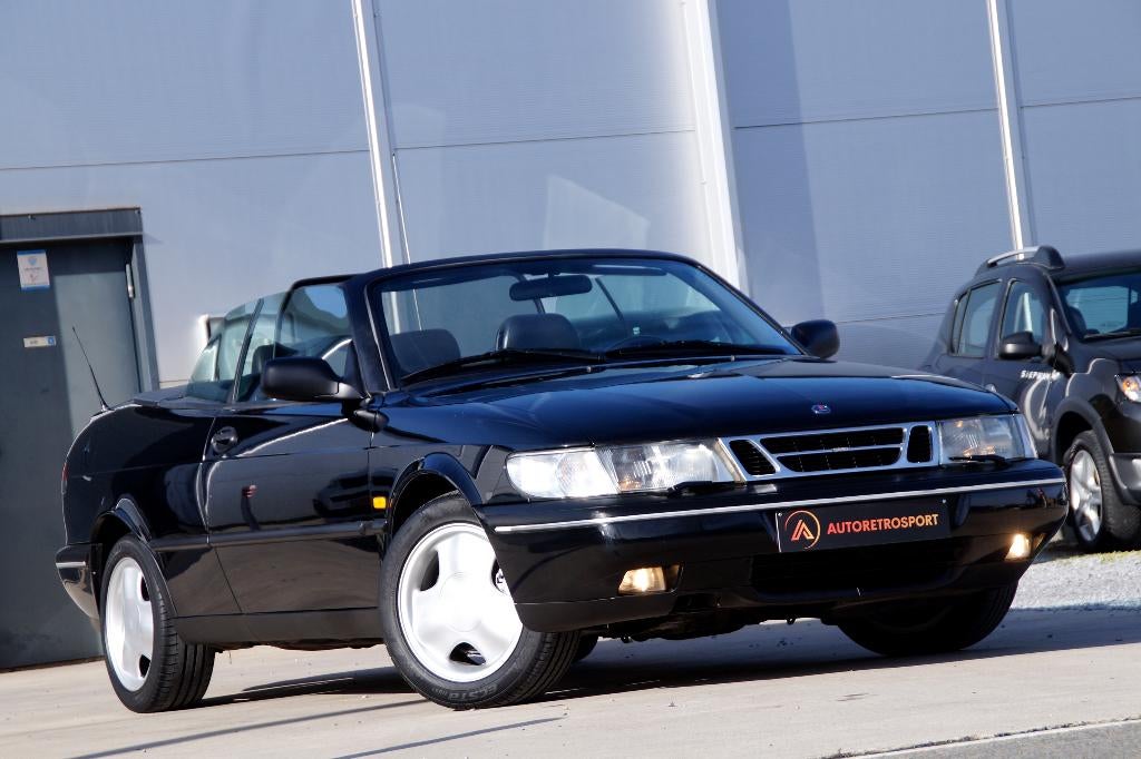 Saab 900 2.3i Cabriolet Automaat _Garantie, Auto's, Saab, 4 zetels, 4 cilinders, Zwart, Leder