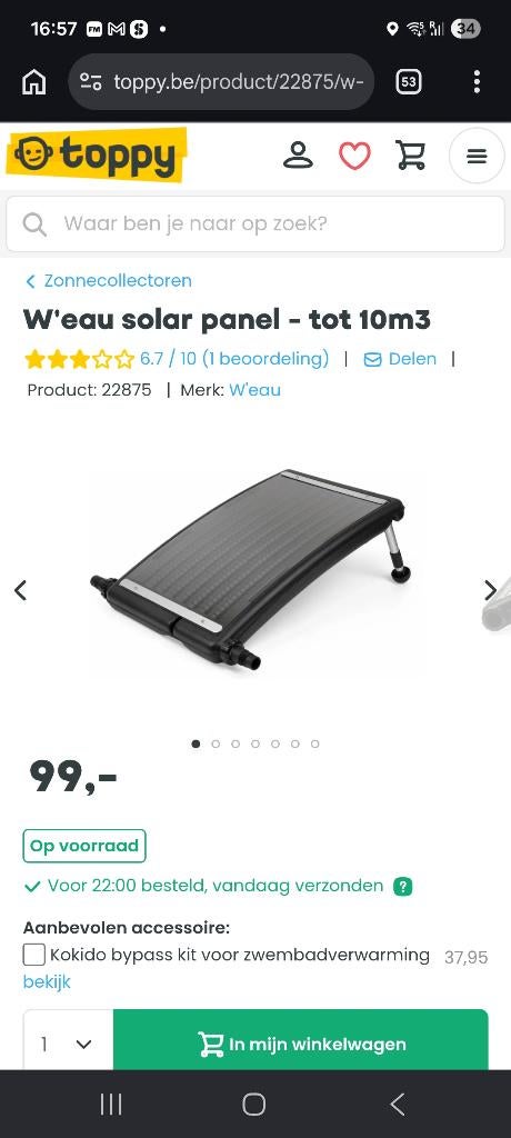solar paneel zwembad, Ophalen of Verzenden, Nieuw, Verwarming