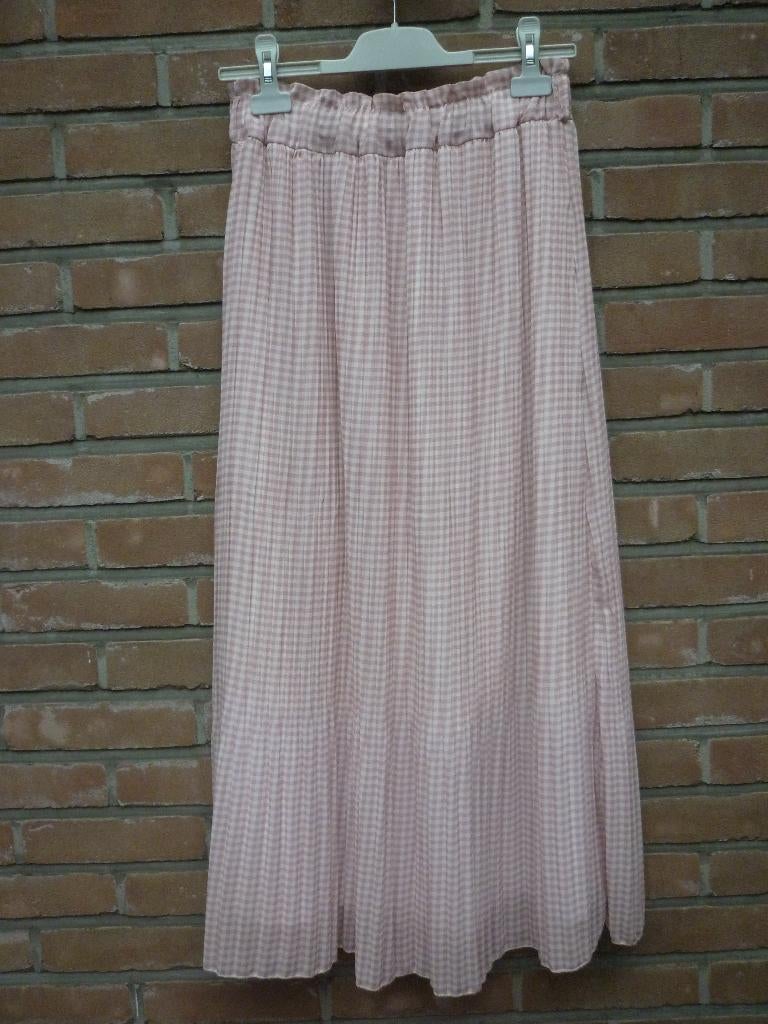 Polyester Lange Geruite Rok, Kleding | Dames, Maat 38/40 (M), Nieuw, Ophalen of Verzenden, Roze