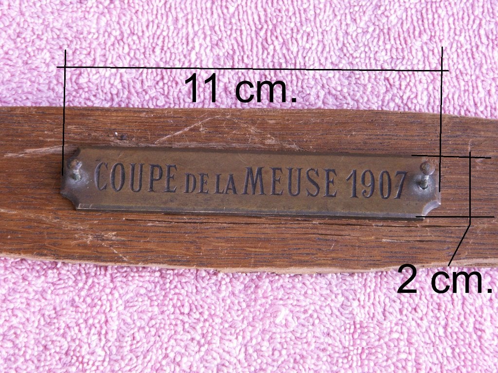 Plaque en bronze « Coupe de la Meuse 1907 »., Antiquités & Art, Antiquités | Bronze & Cuivre, Bronze, Enlèvement ou Envoi