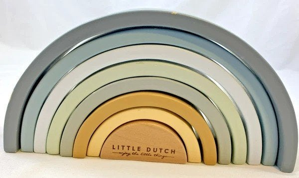 Little Dutch houten stapelregenboog blauw stapelspeelgoed, Kinderen en Baby's, Speelgoed | Houten speelgoed, Verzenden, Zo goed als nieuw
