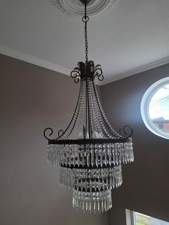 Grote kroonluchter Eléonore Maison du Monde, Huis en Inrichting, Lampen | Kroonluchters, Ophalen, Zo goed als nieuw