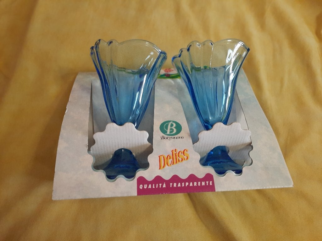 heel mooi set van 2 sierglazen op voet voor dessert nieuw, Enlèvement ou Envoi, Neuf