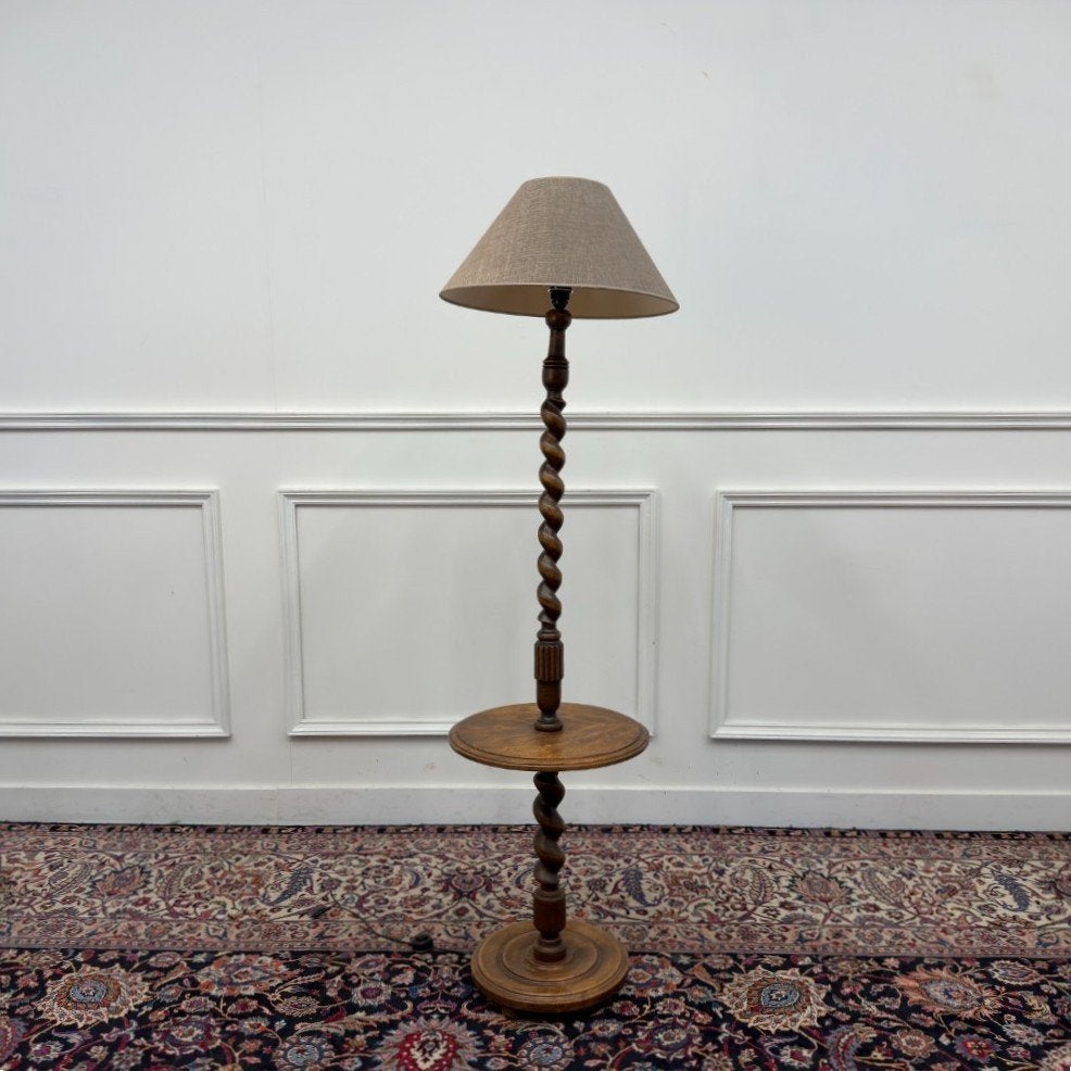 Charles Dudouyt vloerlamp walnotenhout Frans jaren ’40, Antiek en Kunst, Ophalen of Verzenden