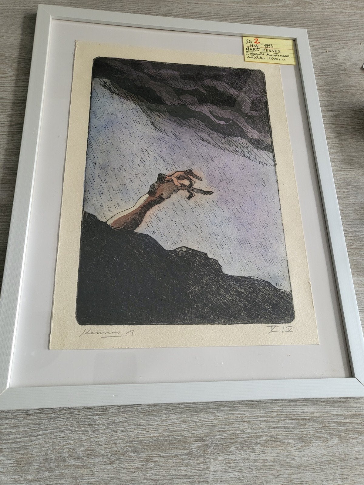 Gravure Marc Kennes « help » 1993, Enlèvement ou Envoi, Eau-forte