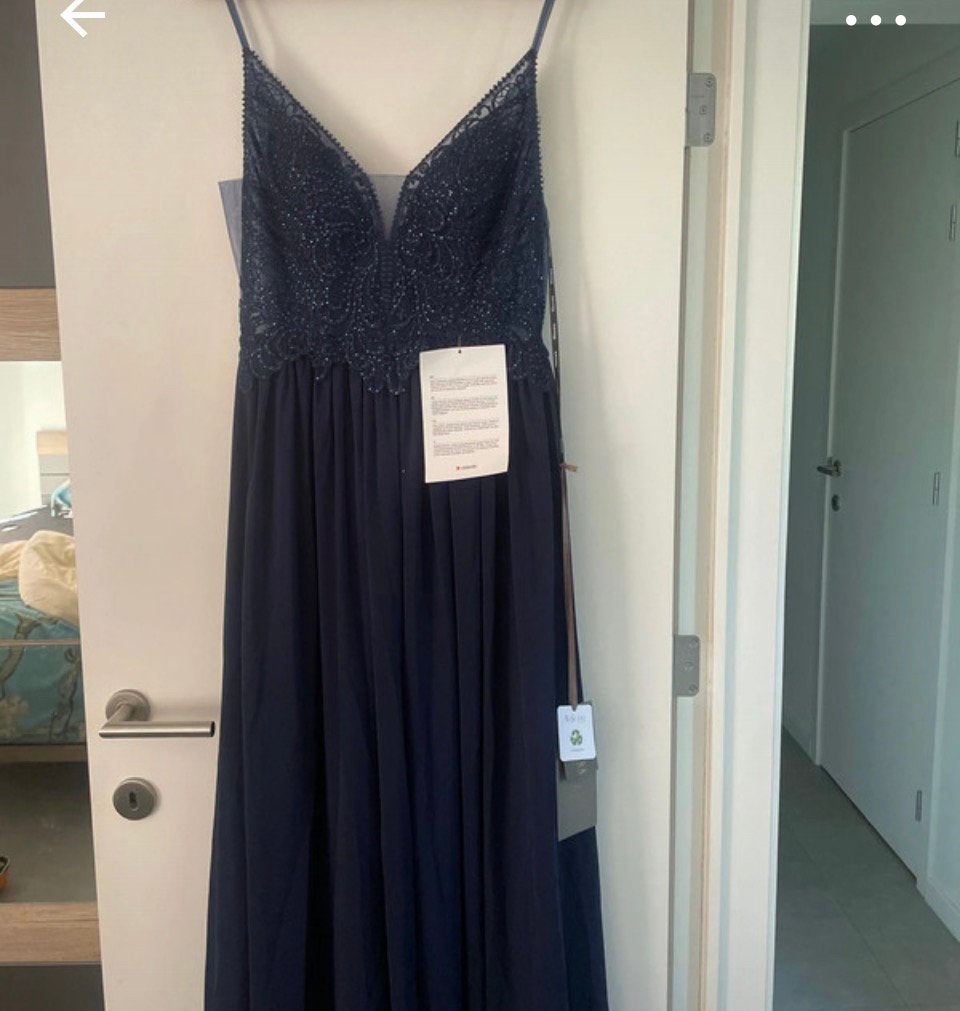 Prachtig suitekleed, Kleding | Dames, Gelegenheidskleding, Galajurk, Blauw, Maat 42/44 (L), Ophalen of Verzenden
