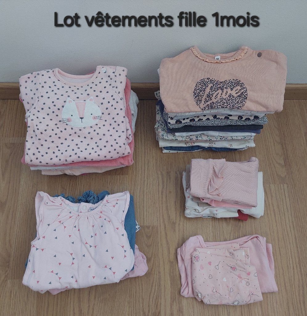 Lot vêtements bébé 1mois, Enlèvement, Comme neuf, Taille 56