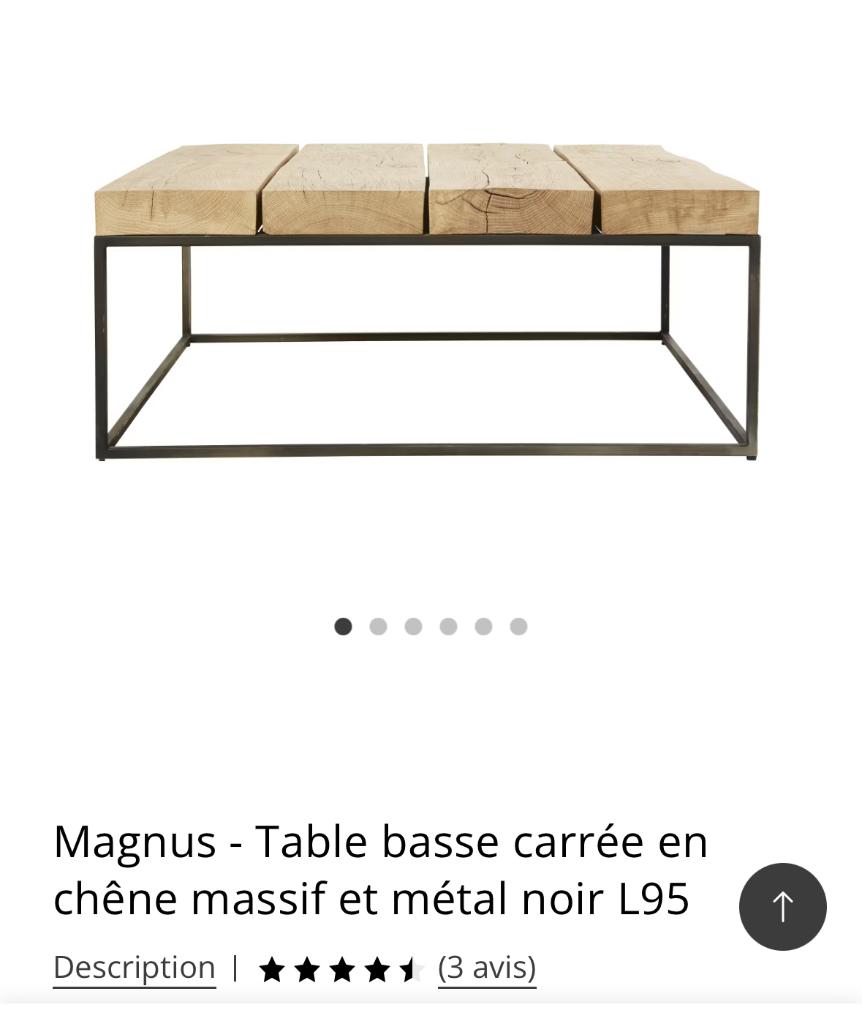 Table basse, Maison & Meubles, Moins de 50 cm, 50 à 100 cm, Carré, Enlèvement