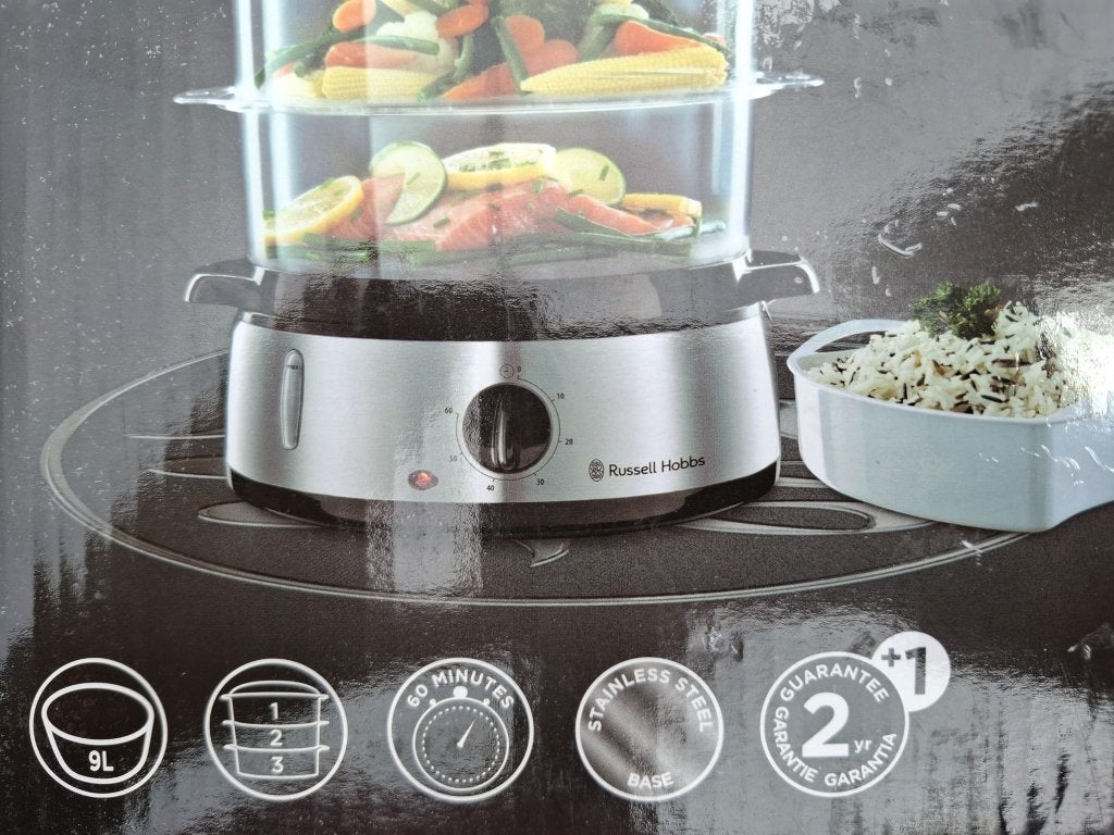 Cuit vapeur 9L avec 3 paniers et + Russel Hobbs, Electroménager, Enlèvement ou Envoi, Minuteur, Comme neuf