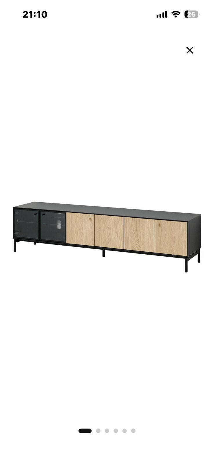 IKEA boastad meubels zwart eikenfineer 1,8m breed, Ophalen, Gebruikt, 150 tot 200 cm, Eikenhout